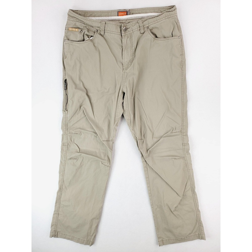 Merrell Pants Mens 36x32 Khaki Tan Stretch Hiking Outdoor Cargo‎ Pocket Utility